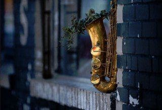 Saxophon Mundstück und Blatt